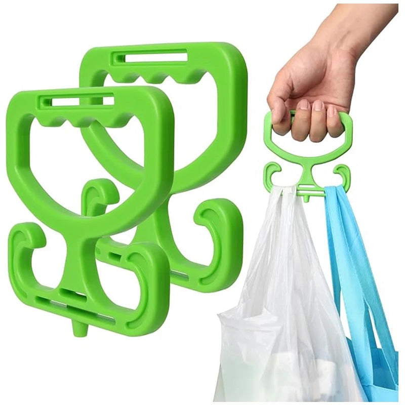A multi-purpose shopping bag transport handle with double-buckle comfortable grip, a labor-saving tool